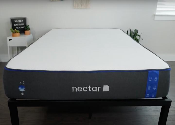 A wide shot of the Nectar Classic in a modern bedroom