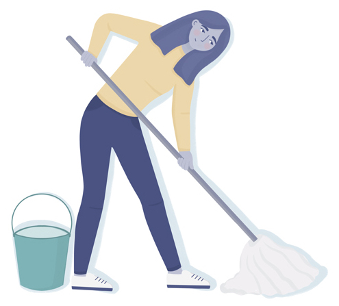 Mopping floor to help with dust allergies