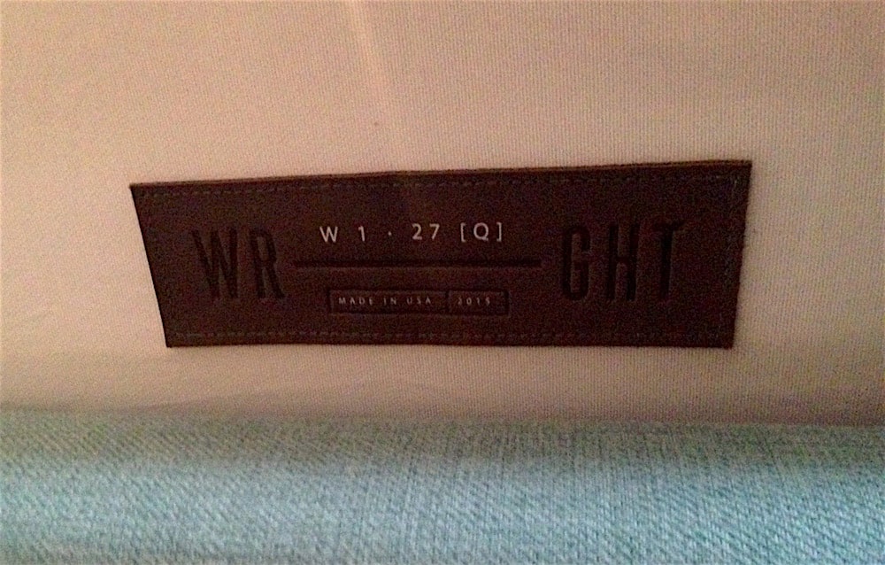 Wright mattress label